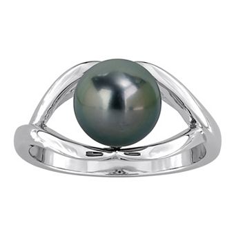 Stella Grace Sterling Silver Tahitian Cultured Pearl Comfort Fit Ring