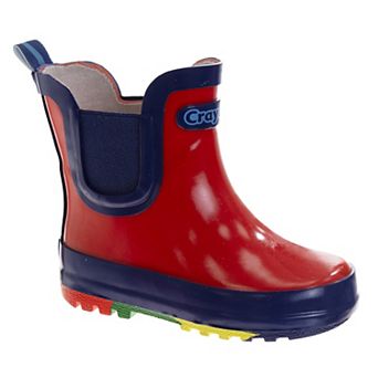 Crayola Kids Waterproof Pull On Rubber Boots With Elastic Side Panels