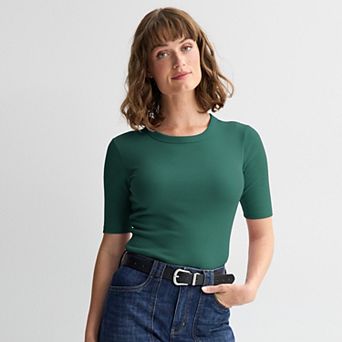 Petite Sonoma Goods For Life® Crewneck Elbow Sleeve Tee