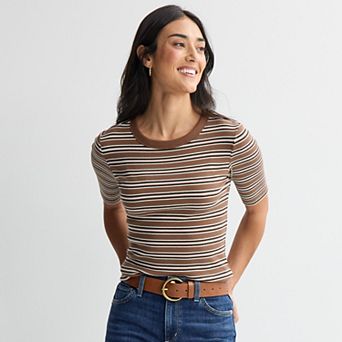 Petite Sonoma Goods For Life® Crewneck Elbow Sleeve Tee