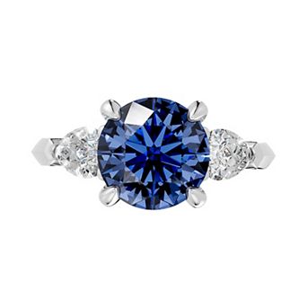 Diamond Medley Sterling Silver Gemstone & 1 Carat T.W. Lab-Grown Diamond 3-Stone Ring