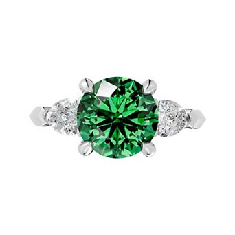 Diamond Medley Sterling Silver Gemstone & 1 Carat T.W. Lab-Grown Diamond 3-Stone Ring