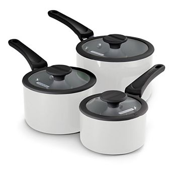 Tramontina Ceramic Non Stick 6 pc Nesting Sauce Pan Set with Lids