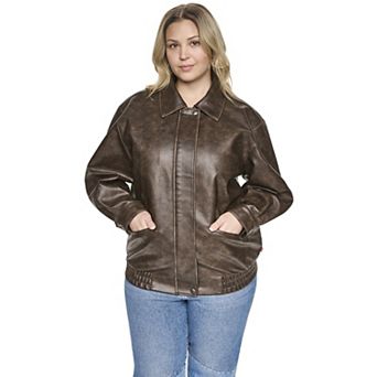 Plus Size Levi's® Relaxed Fit Faux Leather Bomber Jacket