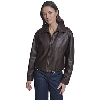 Women's Levi's® Faux Leather Bubble Hem Bomber Jacket