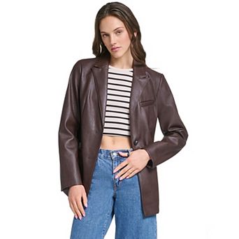 Women's Levi's® Faux Leather Single Breasted Blazer