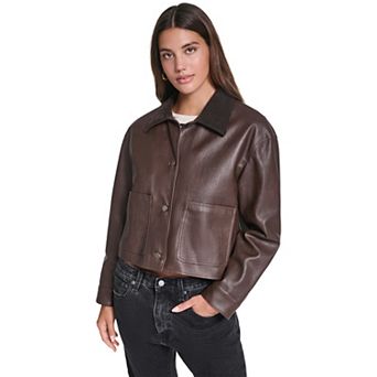 Women's Levi's® Faux Leather Cropped Chore Jacket