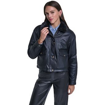 Women's Levi's® Faux Leather Chore Coat with Faux Fur Lining