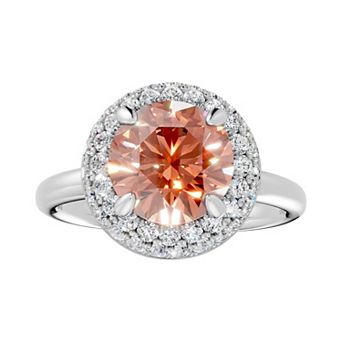 Diamond Medley Sterling Silver Gemstone & 1/2 Carat T.W. Lab-Grown Diamond Halo Ring