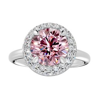 Diamond Medley Sterling Silver Gemstone & 1/2 Carat T.W. Lab-Grown Diamond Halo Ring