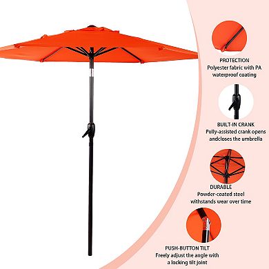 10FT Patio Umbrella,With Push Button Tilt,Crank Mechanism,Not Include Umbrella Base,Garden