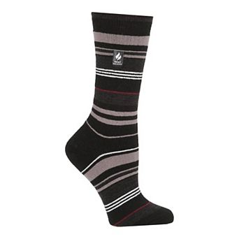 Women's Heat Holders Ultra Lite Heather Stripe Crew Socks