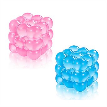 2 Pack Squishy Stress Cube Fidget Toy, Ultra-Soft Squeeze Toy