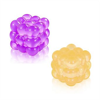 2 Pack Squishy Stress Cube Fidget Toy, Ultra-Soft Squeeze Toy