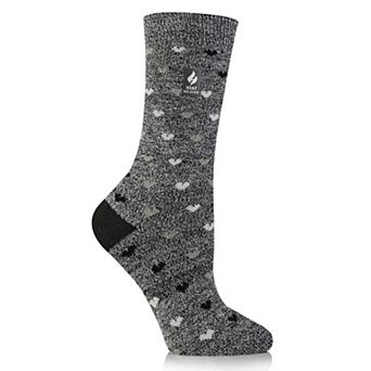 Women's Heat Holders Ultra Lite Hearts Crew Socks