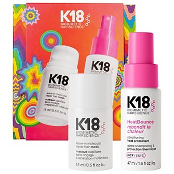 K18 Repair + Protect Mini Leave-In Molecular Repair Mask & HeatBounce Leave-In Conditioner Gift Set