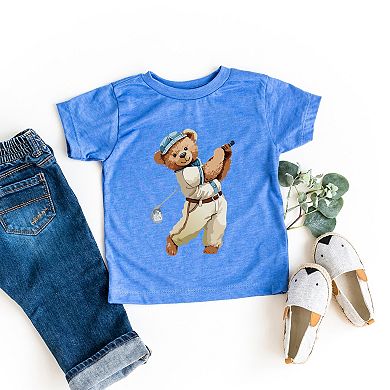 Watercolor Golf Bear - Toddler Short Sleeve Graphic T-Shirt