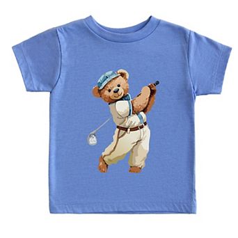 Watercolor Golf Bear - Toddler Short Sleeve Graphic T-Shirt
