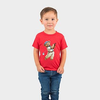 Watercolor Golf Bear - Toddler Short Sleeve Graphic T-Shirt