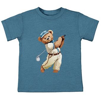 Watercolor Golf Bear - Toddler Short Sleeve Graphic T-Shirt