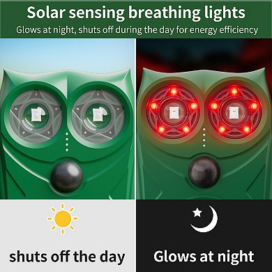 PATIOEASY 2 Pack Solar Ultrasonic Animal Repeller Trap with Motion Sensor LED Flash