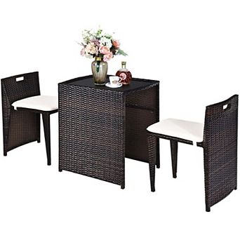 No Assembly Required Modern Outdoor Patio Set with Seat Cushions and Dining Table