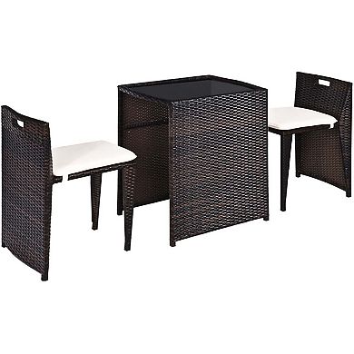 No Assembly Required Modern Outdoor Patio Set with Seat Cushions and Dining Table