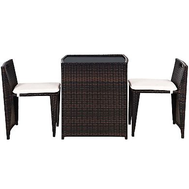 No Assembly Required Modern Outdoor Patio Set with Seat Cushions and Dining Table