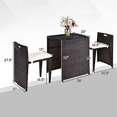 No Assembly Required Modern Outdoor Patio Set with Seat Cushions and Dining Table