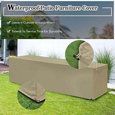 9 Pieces White Patio Furniture Set with 32 Inch 50000 BTU Square Propane Fire Pit Table
