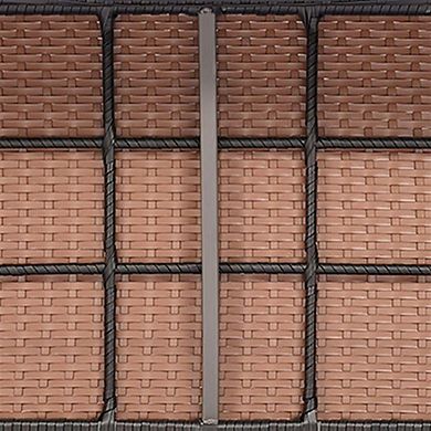 4 Pieces Brown Wicker Patio Sofa Set with 2 Rattan Chairs, Loveseat and Coffee Table