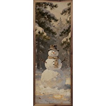 Kendrick Home Snowman In The Woods Framed Wall Art