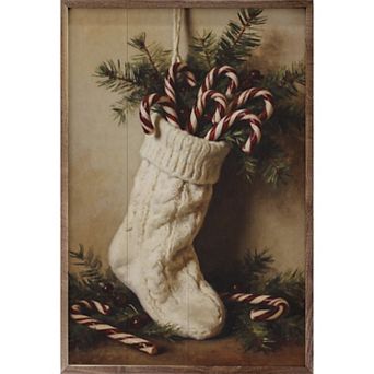 Kendrick Home Stocking Candy Canes Wall Art