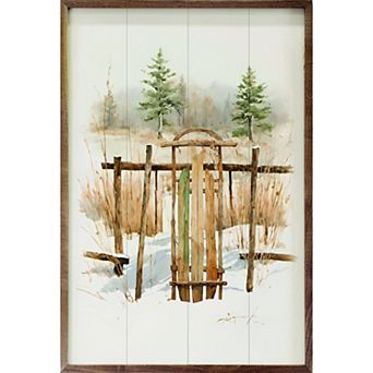 Kendrick Home Vintage Sleigh Resting Wall Art