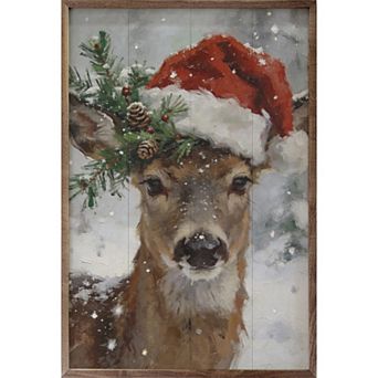Kendrick Home Winter Deer Noel Wall Art