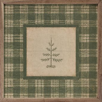 Kendrick Home Evergreen Plaid Tree Wall Art