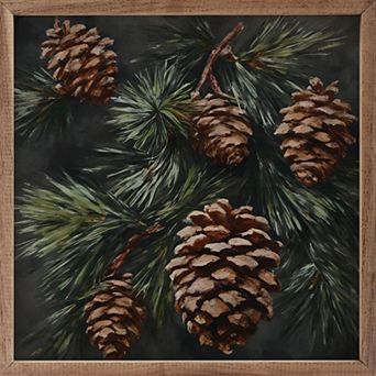 Kendrick Home Pinecone Branch Wall Art