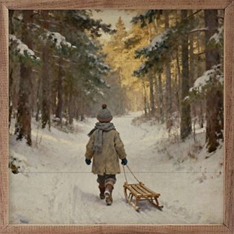 Kendrick Home Walking with Sled Framed Wall Art