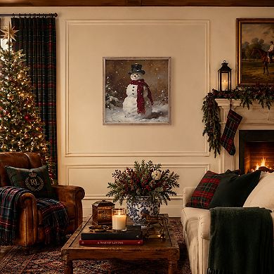 Kendrick Home Woodland Snowman Framed Wall Art