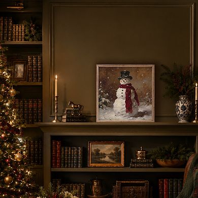 Kendrick Home Woodland Snowman Framed Wall Art