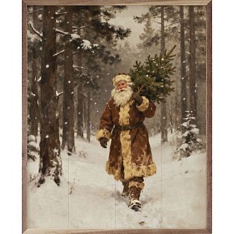 Kendrick Home Santa & The Christmas Tree Wall Art