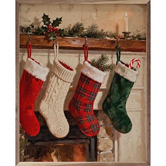 Kendrick Home Stockings Hung On Fireplace Wall Art