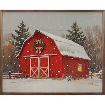 Kendrick Home Holiday Barn Wall Art