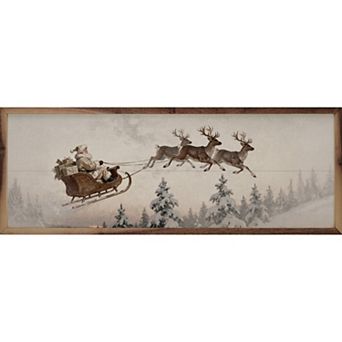 Kendrick Home Santa's Sleigh Ride Framed Wall Art
