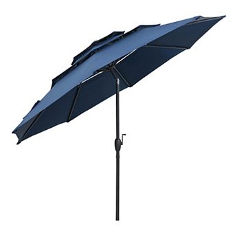 Costway 10 ft 3 tier Vented Patio Umbrella Large Market Table Umbrella Outdoor Sun Shade