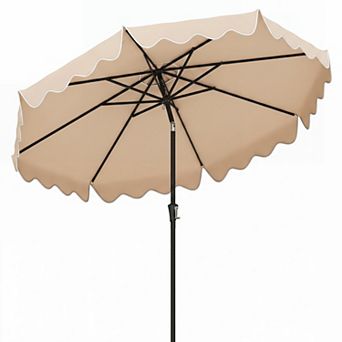 Costway 9 FT Patio Umbrella 2 tier Market Table Umbrella with Sun-Protective Canopy