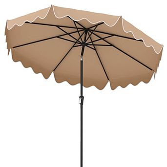 Costway 9 FT Patio Umbrella 2 tier Market Table Umbrella with Sun-Protective Canopy