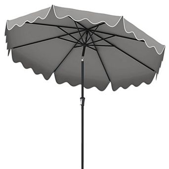 Costway 9 FT Patio Umbrella 2 tier Market Table Umbrella with Sun-Protective Canopy