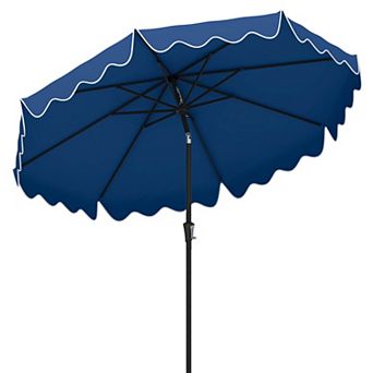 Costway 9 FT Patio Umbrella 2 tier Market Table Umbrella with Sun-Protective Canopy