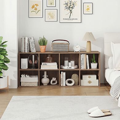 Costway 8-Cube Bookcase Bookshelf with 2 Anti-Tipping Kits Storage Organizer